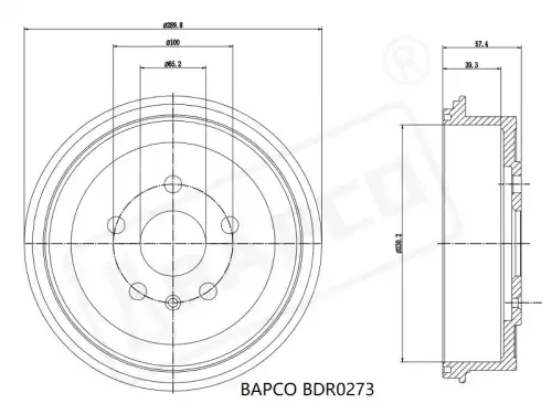 Тормозной барабан BAPCO BDR0273