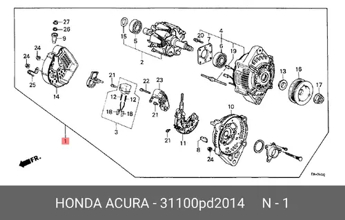 генератор 85A\ Daewoo Nubira (J100) 31100-PD2-014 HONDA