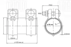 Хомут глушителя TRIALLI TC55SS