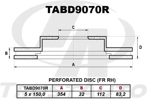 Тормозной диск TRUSTAUTO TABD9070R