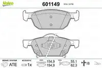 Тормозные колодки дисковые VALEO 601149
