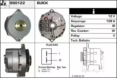 генератор \BUICK CENTURY 5.7 D 78>79 990122 EDR