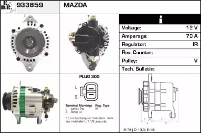генератор \MAZDA 323 S Mk V 1.7 TD 94>98 933859 EDR