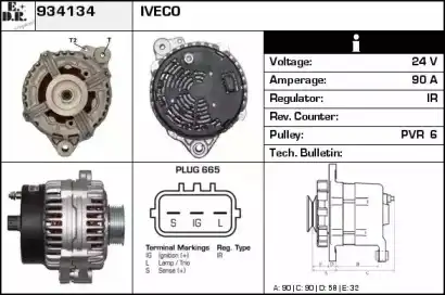 генератор \IVECO, MITSUBISHI 934134 EDR