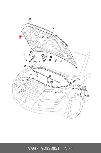 КАПОТ, 19D823031 VAG