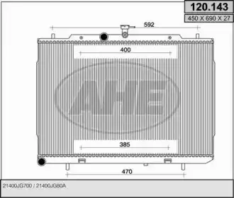 Радиатор системы охлаждения двигателя AHE 120.143