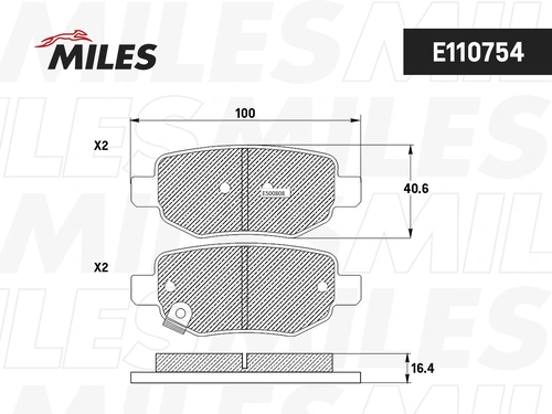 Тормозные колодки дисковые MILES E110754
