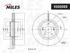 Тормозной диск MILES K002069