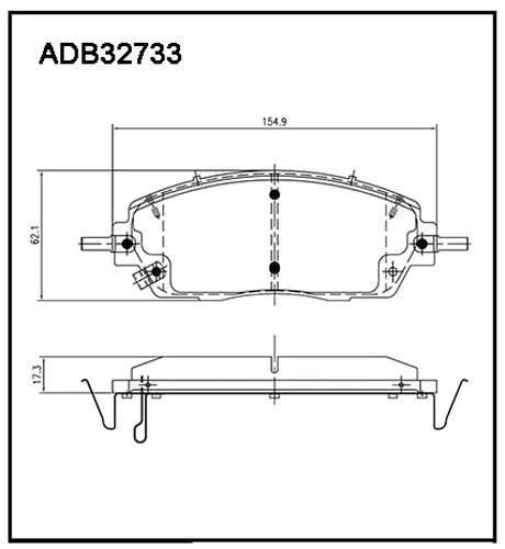Тормозные колодки дисковые передняя ось ALLIED NIPPON ADB32733
