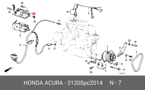 Стартер HONDA 31200-PC2-014