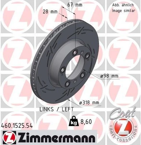 Тормозной диск 460.1525.54 ZIMMERMANN