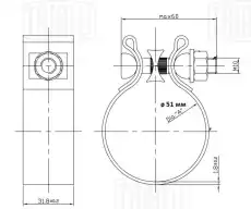 Хомут глушителя TRIALLI OC51SS