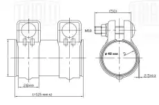Хомут глушителя TRIALLI TC43SS