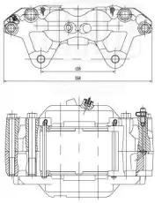Суппорт тормозной TRIALLI CF001901 передняя ось справа