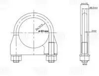 Хомут глушителя TRIALLI UC63Z