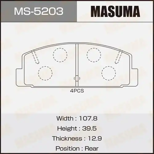 Тормозные колодки дисковые MASUMA MS-5203
