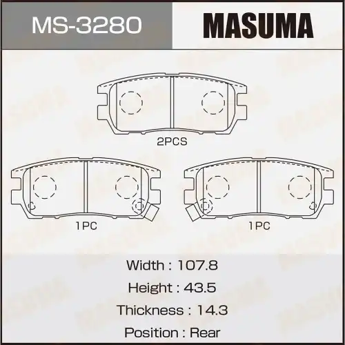 Тормозные колодки дисковые MASUMA MS-3280