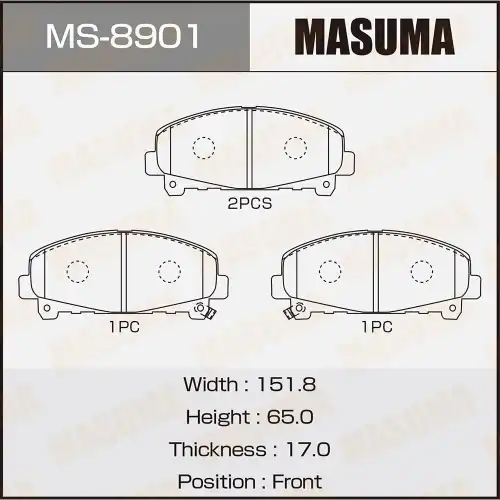 Тормозные колодки дисковые MASUMA MS-8901