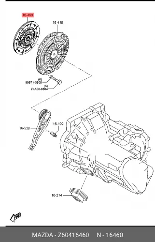 Диск сцепления MAZDA Z604-16-460