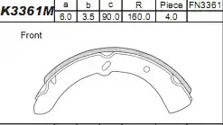 колодки барабанные \MAZDA K3361M ASIMCO