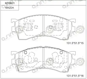 колодки дисковые \MAZDA KD3601 ASIMCO