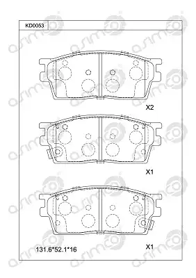 колодки дисковые \ KD0053 ASIMCO