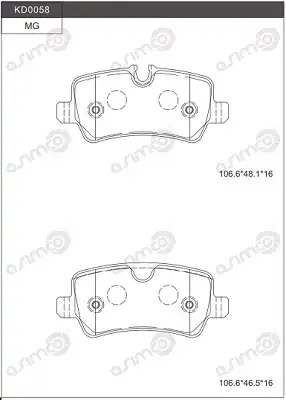 колодки дисковые \ KD0058 ASIMCO