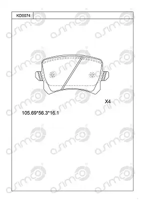 колодки дисковые \ KD0074 ASIMCO