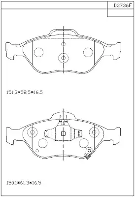 колодки дисковые \ KD3736F ASIMCO