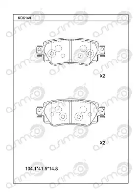 колодки дисковые \ KD6148 ASIMCO