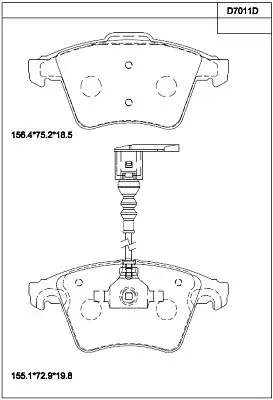 колодки дисковые \ KD7011D ASIMCO