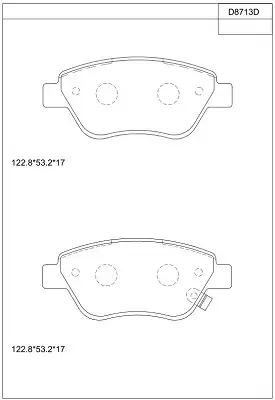 колодки дисковые \ KD8713D ASIMCO