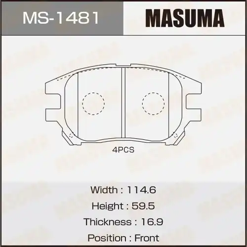 Тормозные колодки дисковые MASUMA MS-1481