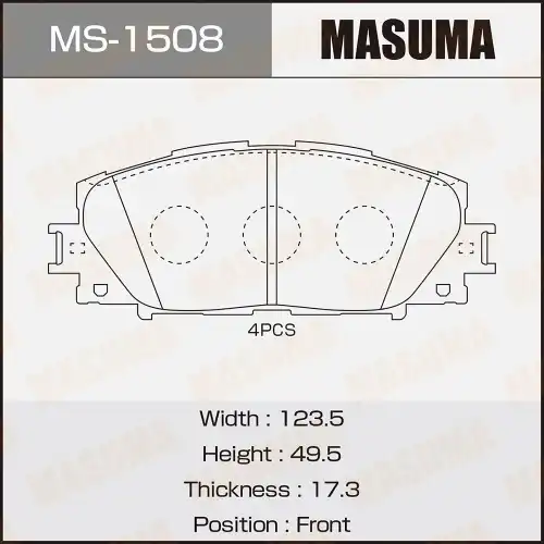 Тормозные колодки дисковые MASUMA MS-1508
