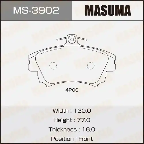 Тормозные колодки дисковые MASUMA MS-3902