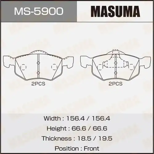 Тормозные колодки дисковые MASUMA MS-5900
