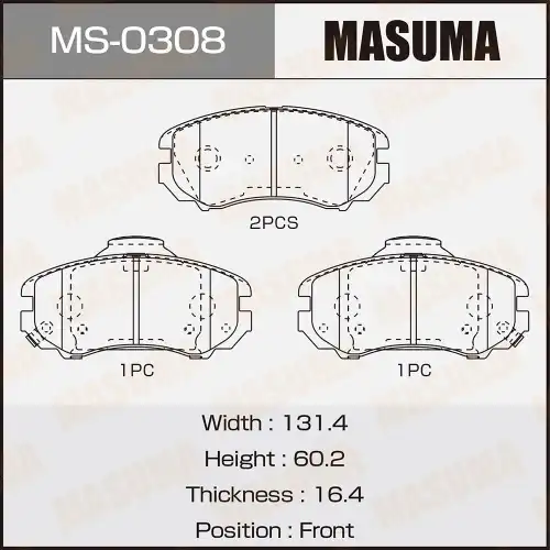 Тормозные колодки дисковые MASUMA MS-0308