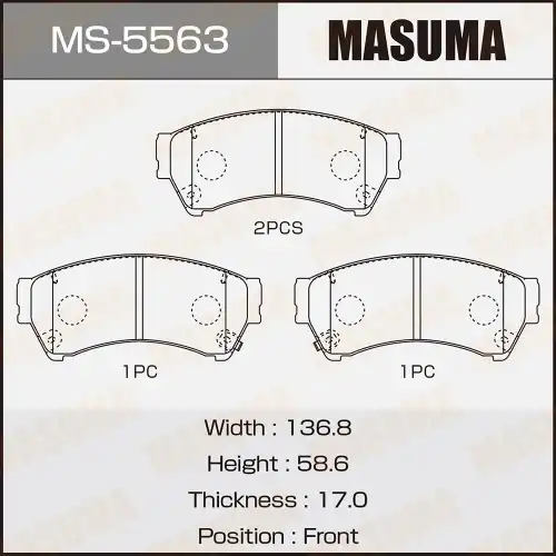 Тормозные колодки дисковые MASUMA MS-5563