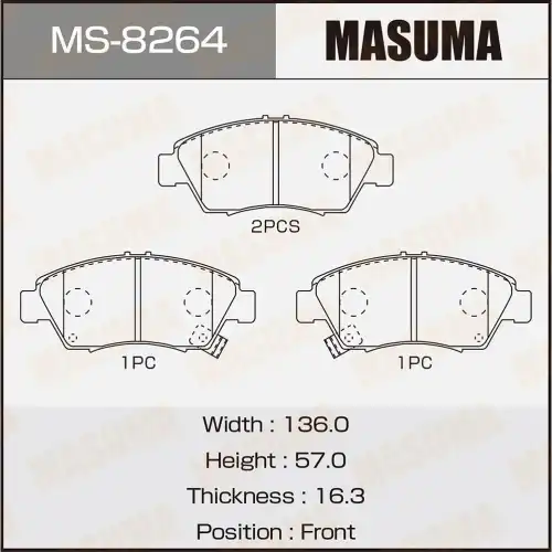 Тормозные колодки дисковые MASUMA MS-8264