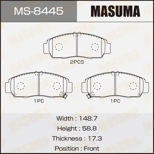 Тормозные колодки дисковые MASUMA MS-8445
