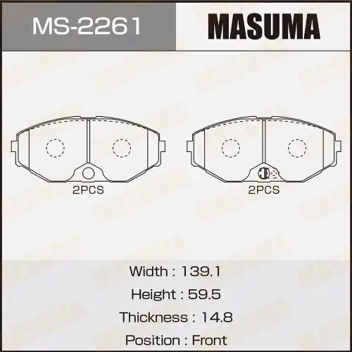 Тормозные колодки дисковые MASUMA MS-2261