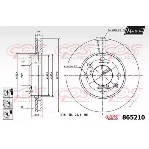 Тормозной диск MAXTECH 865210.6980