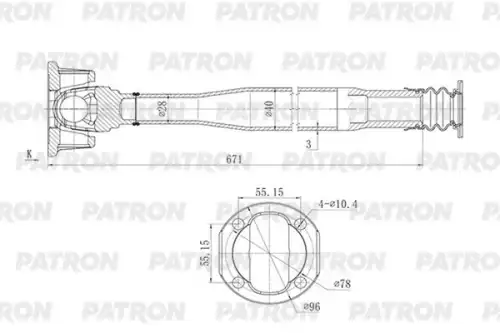 Вал карданный PKR008 PATRON