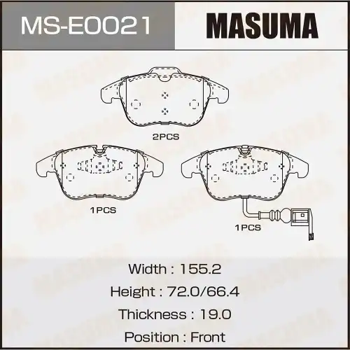 Тормозные колодки дисковые MASUMA MS-E0021