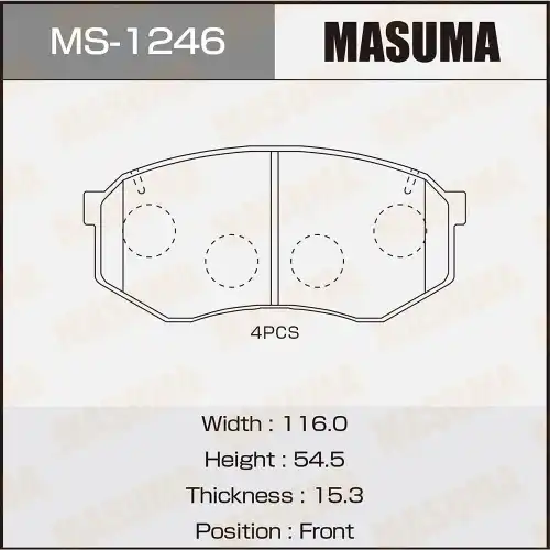 Тормозные колодки дисковые MASUMA MS-1246