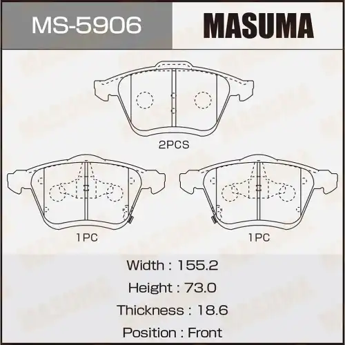 Тормозные колодки дисковые MASUMA MS-5906