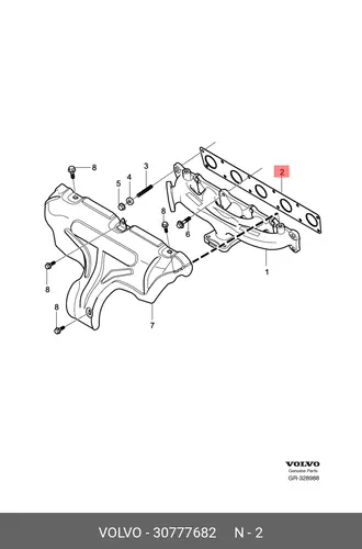 Прокладка коллектора VOLVO 30777682