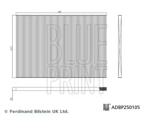 Салонный фильтр BLUE PRINT ADBP250105