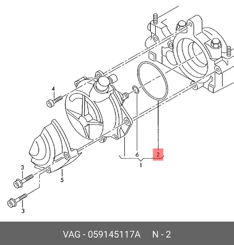 VAG, УПЛОТНИТЕЛЬНОЕ КОЛЬЦО 56X2,5 ГЕРМАНИЯ 059145117A