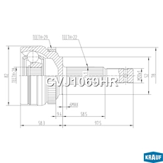 ШРУС наружный KRAUF CVJ1069HR